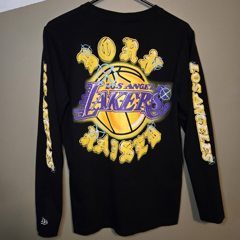 Born x Raised x New Era LA Lakers Airbrushed Long Sleeve Black Size Medium
